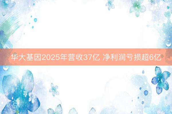 华大基因2025年营收37亿 净利润亏损超6亿