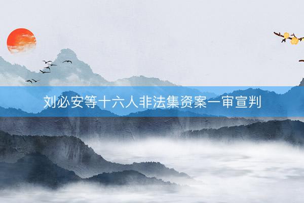 刘必安等十六人非法集资案一审宣判