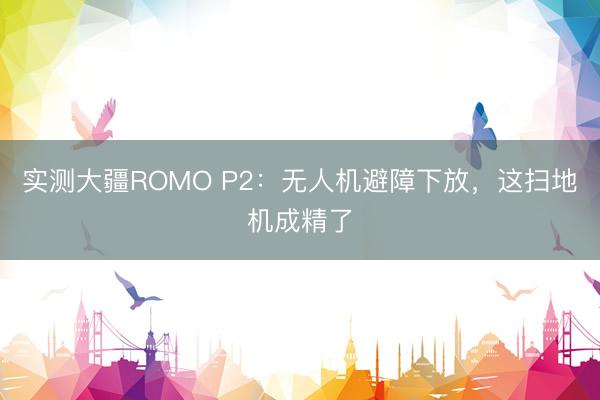 实测大疆ROMO P2：无人机避障下放，这扫地机成精了