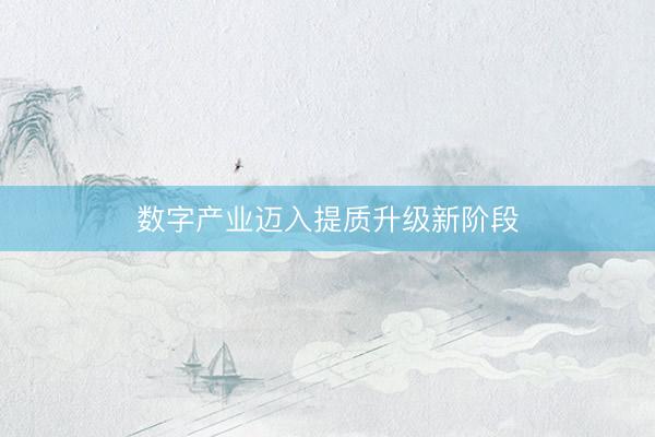 数字产业迈入提质升级新阶段