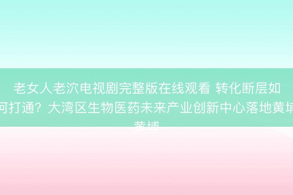 老女人老泬电视剧完整版在线观看 转化断层如何打通？大湾区生物医药未来产业创新中心落地黄埔
