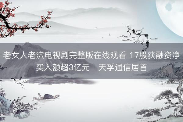 老女人老泬电视剧完整版在线观看 17股获融资净买入额超3亿元   天孚通信居首