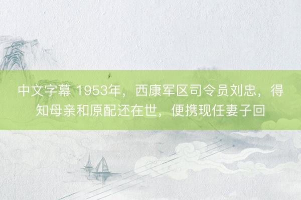 中文字幕 1953年，西康军区司令员刘忠，得知母亲和原配还在世，便携现任妻子回