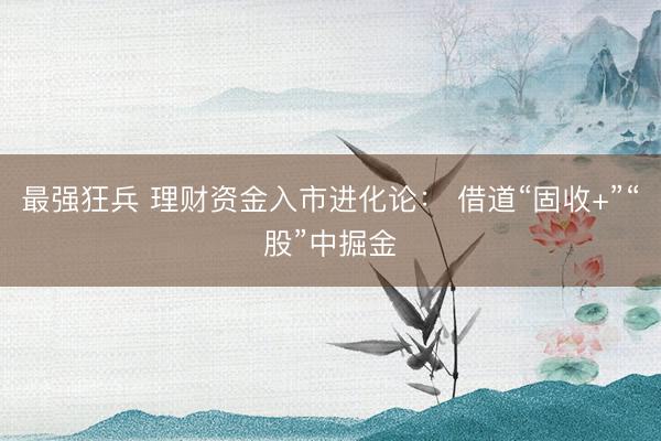 最强狂兵 理财资金入市进化论： 借道“固收+”“股”中掘金