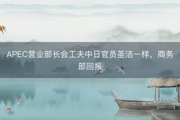 APEC营业部长会工夫中日官员圣洁一样，商务部回报
