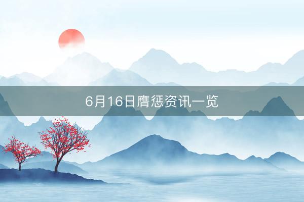 6月16日膺惩资讯一览
