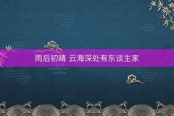 雨后初晴 云海深处有东谈主家
