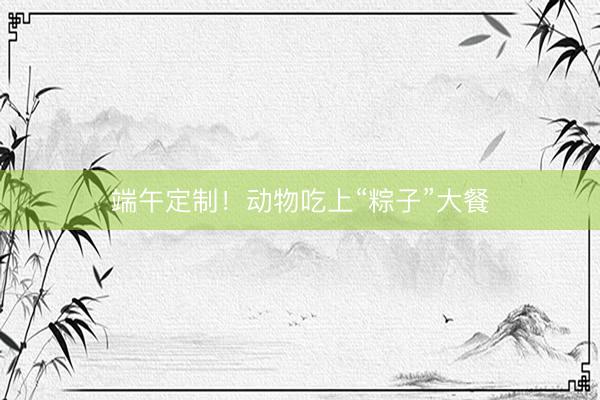 端午定制！动物吃上“粽子”大餐