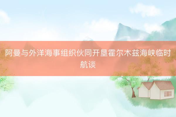 阿曼与外洋海事组织伙同开垦霍尔木兹海峡临时航谈